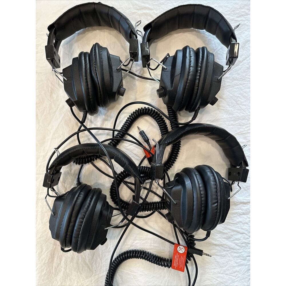 Lot of 4 Califone 3068AV Stereo / Mono Black Headphones 3.5mm Stereo Plug